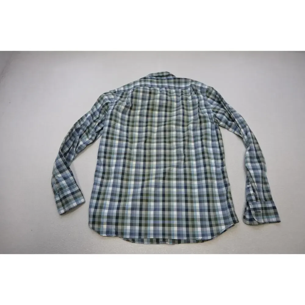 J Crew Mercantile Flex Slim Fit Dress‎ Shirt Plaid Button Up Mens Size Medium